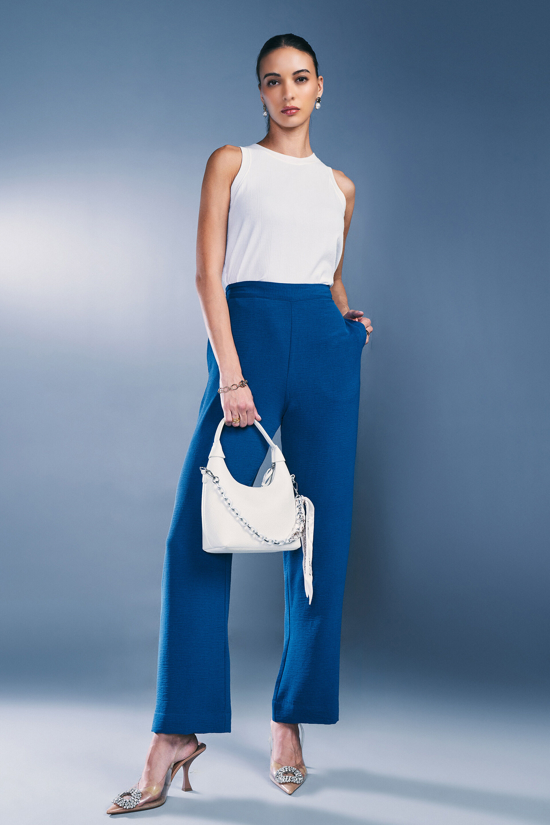 Sleek Chic Top, White, image 2